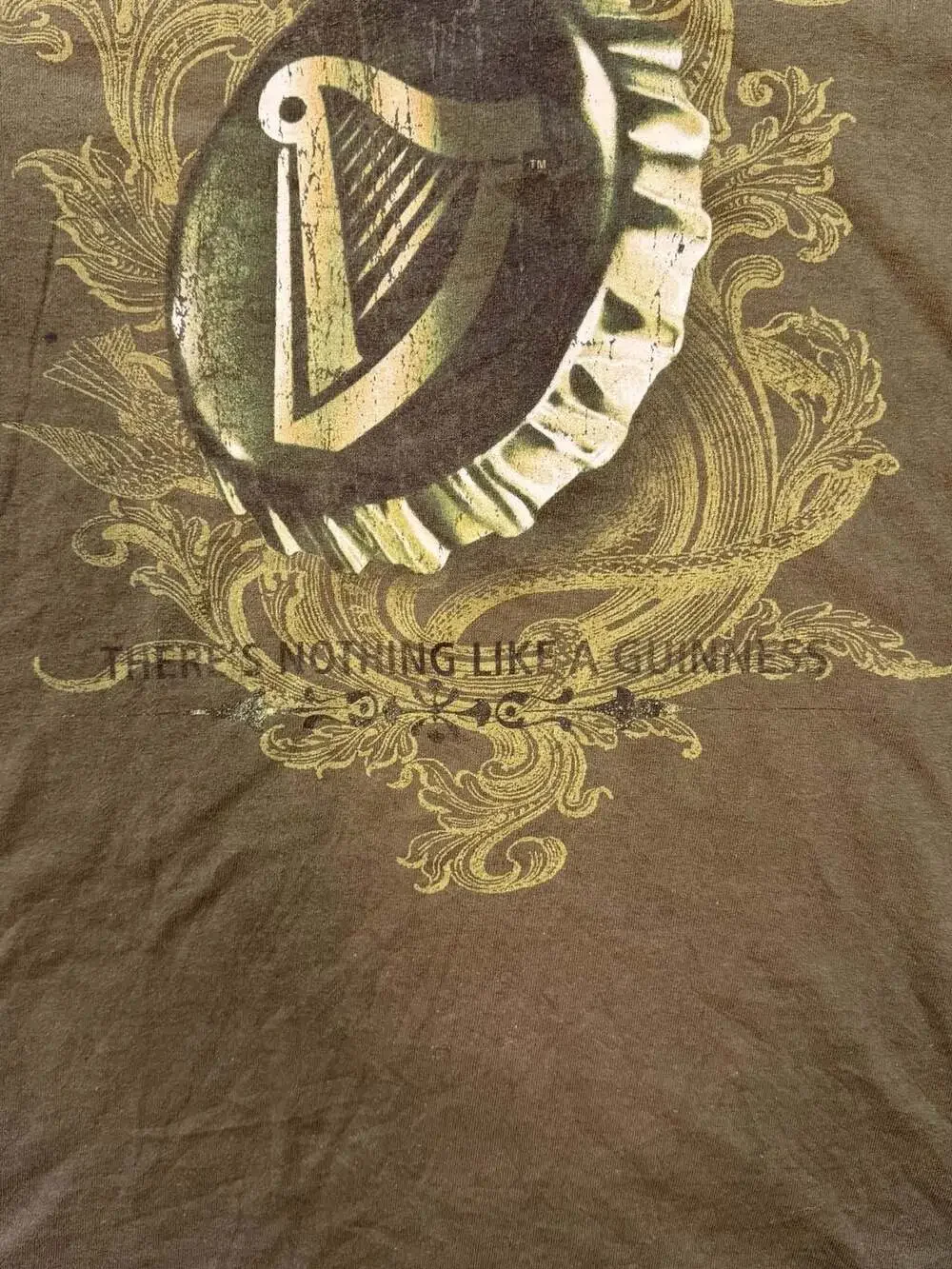 Guinness Official Merchandise Olive Green Bottle Cap Graphic T-Shirt